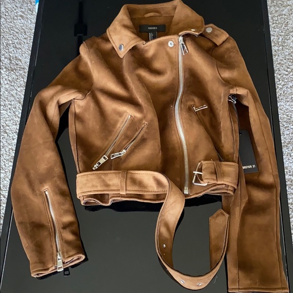 Fo suede brown jacket with buckle - Picture 4 of 5